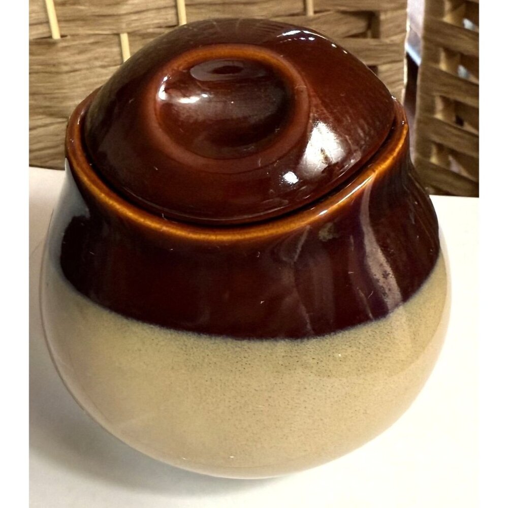 Vintage Sango Nova Brown Ceramic Lidded Jar